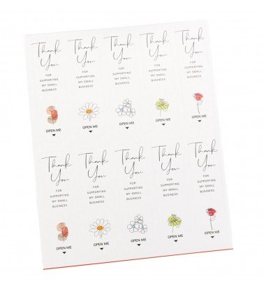 Stickere lungi ovale cu mesaj Thank...