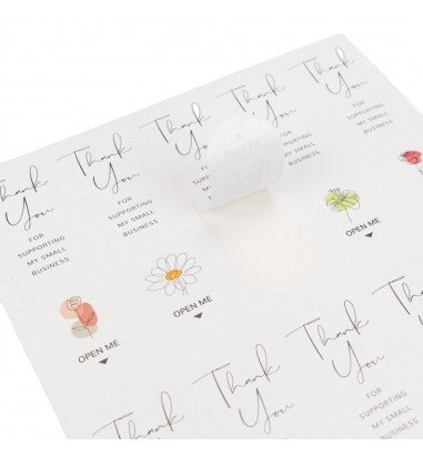 Stickere lungi ovale cu mesaj Thank...