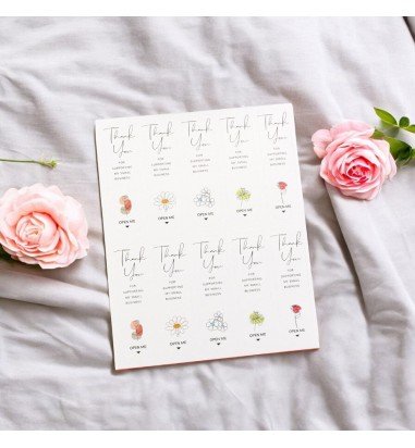 Stickere lungi ovale cu mesaj Thank...