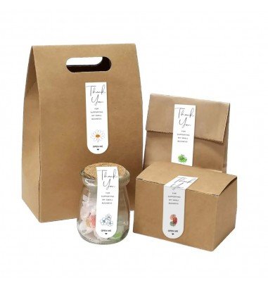 Stickere lungi ovale cu mesaj Thank...