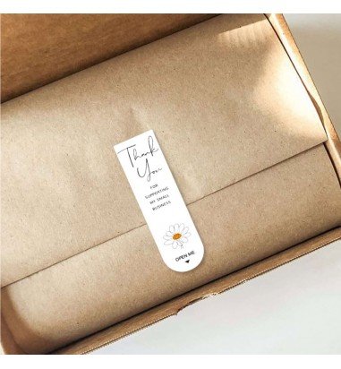 Stickere lungi ovale cu mesaj Thank...