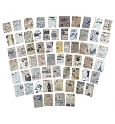 Stickere mici din hârtie - temă ziar