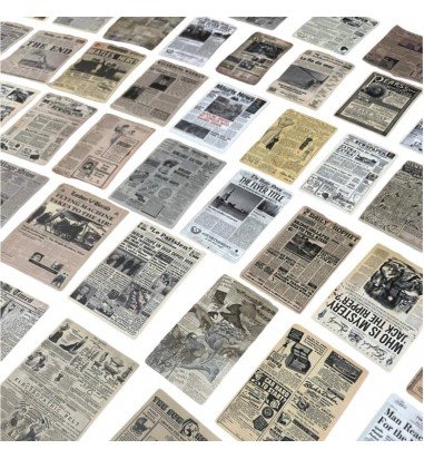 Stickere mici din hârtie - temă ziar