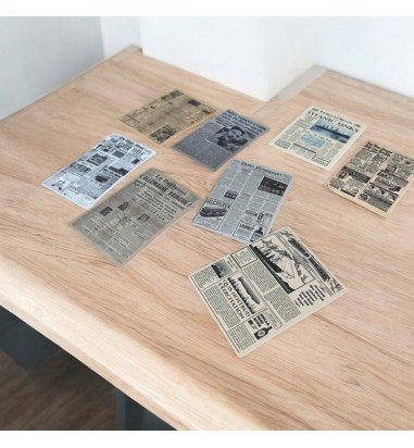 Stickere mici din hârtie - temă ziar