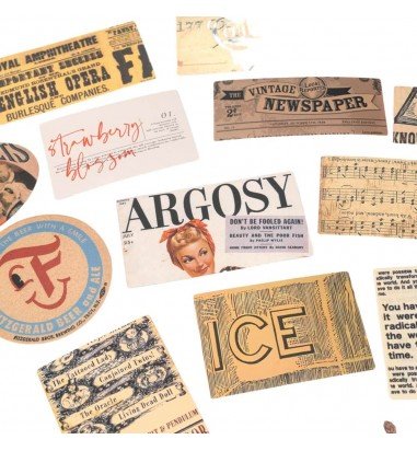 Stickere mici din hârtie - temă retro 1