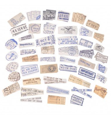 Stickere mici din hârtie - temă timbru