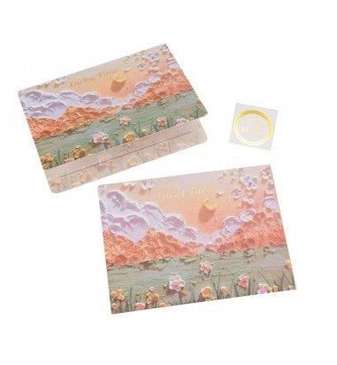 Felicitare stil pictură cu plic și...