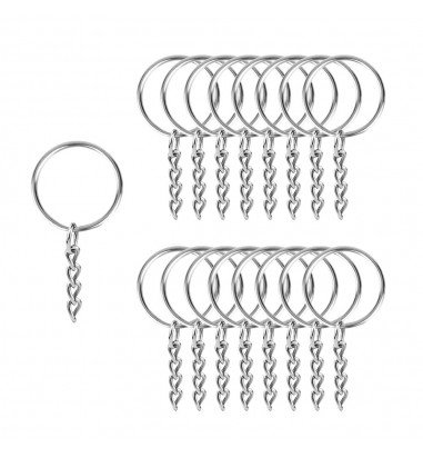 Inele breloc argintii 3cm cu lanț...