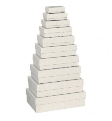 Set 10 cutii dreptunghiulare uni - alb