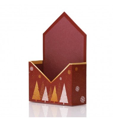 Cutie tip plic de Crăciun - model brazi