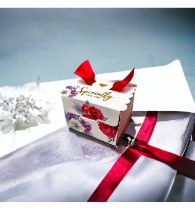 Cutie cu panglică mică - roșu (set 50...