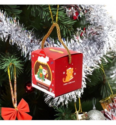 Cutie căni 3D Crăciun cu mâner de sfoară