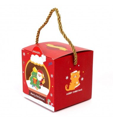 Cutie căni 3D Crăciun cu mâner de sfoară