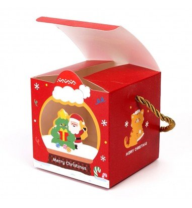 Cutie căni 3D Crăciun cu mâner de sfoară