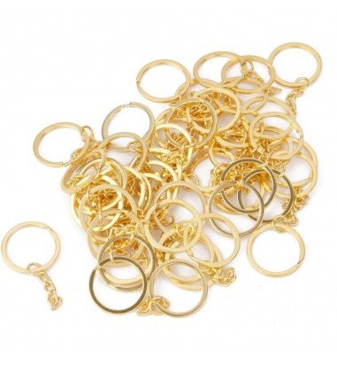 Inele breloc aurii 2.5cm cu lanț (set...