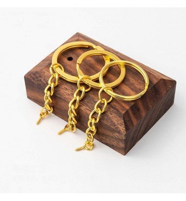 Inele breloc aurii 2.5cm cu lanț (set...