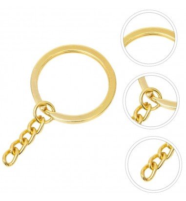 Inele breloc aurii 2.5cm cu lanț (set...