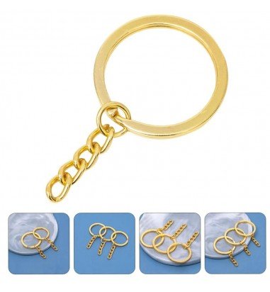 Inele breloc aurii 2.5cm cu lanț (set...