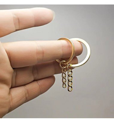 Inele breloc aurii 3cm cu lanț (set...