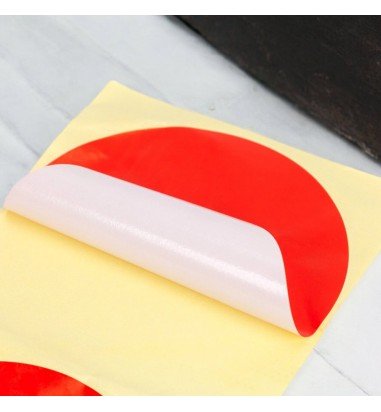 Stickere rotunde uni 10cm - roșu (set...