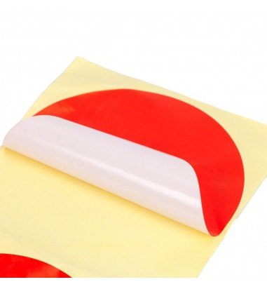 Stickere rotunde uni 10cm - roșu (set...