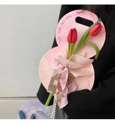 Suport rotund pentru flori - roz (set...