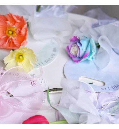 Suport rotund pentru flori - roz (set...