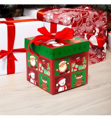 Cutie căni Crăciun cu capac și fundă...