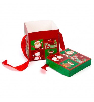 Cutie căni Crăciun cu capac și fundă...