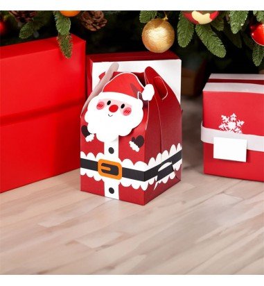 Cutie căni 3D Moș Crăciun roșu