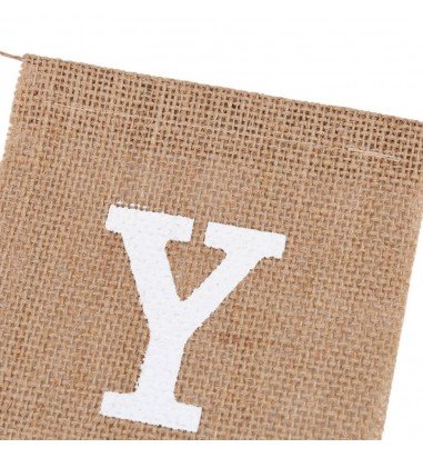 Banner iută Happy Birthday cu sfoară...