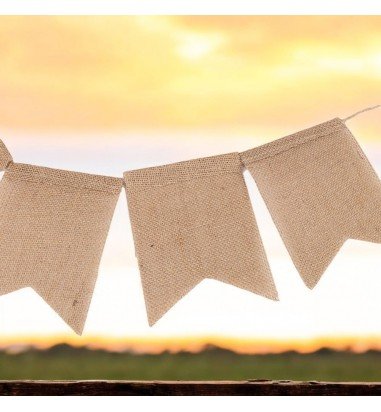 Banner dreptunghiular iută cu sfoară...