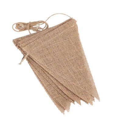 Banner triunghi iută cu sfoară - maro