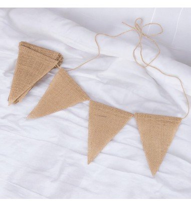 Banner triunghi iută cu sfoară - maro