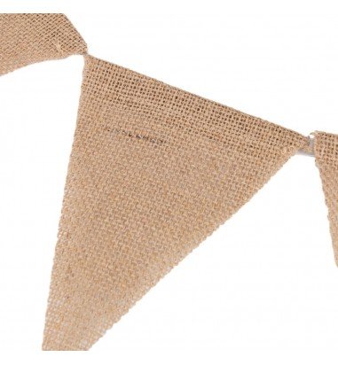 Banner triunghi iută cu sfoară - maro
