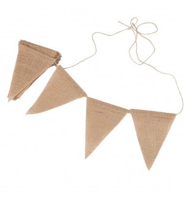 Banner triunghi iută cu sfoară - maro