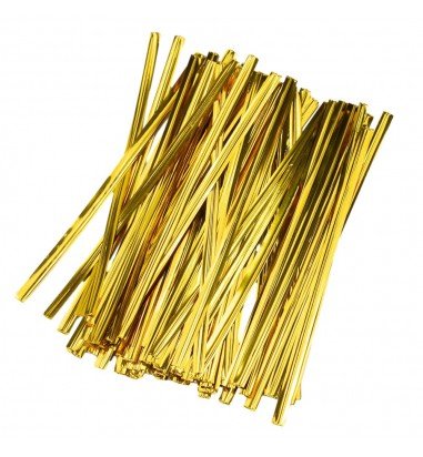 Legături plastic 10cm - auriu (set...