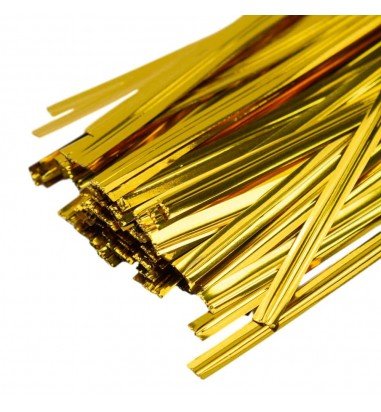 Legături plastic 10cm - auriu (set...