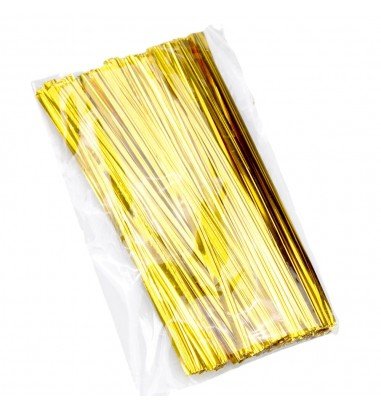 Legături plastic 10cm - auriu (set...