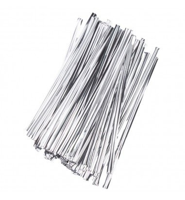 Legături plastic 10cm - argintiu (set...