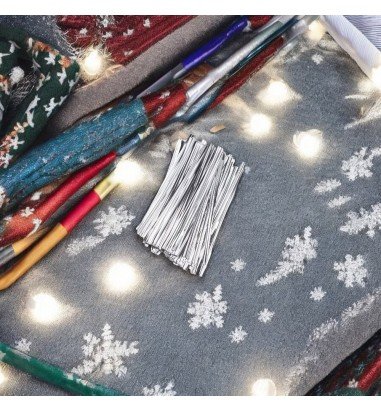 Legături plastic 10cm - argintiu (set...