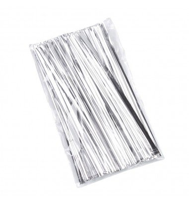 Legături plastic 10cm - argintiu (set...