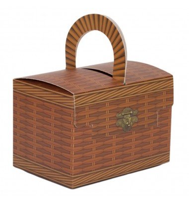 Cutie imitație cufăr cu mâner - maro...