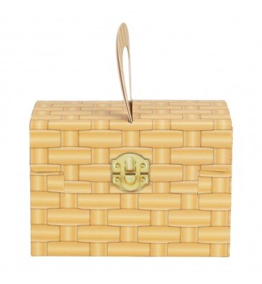 Cutie imitație cufăr cu mâner - maro...