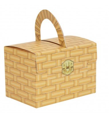 Cutie imitație cufăr cu mâner - maro...