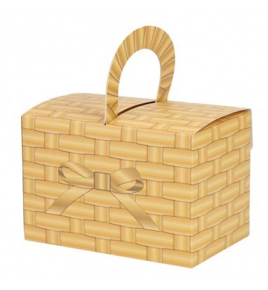 Cutie imitație cufăr cu mâner - maro...