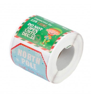 Rolă 200 stickere de Crăciun 5x7cm -...