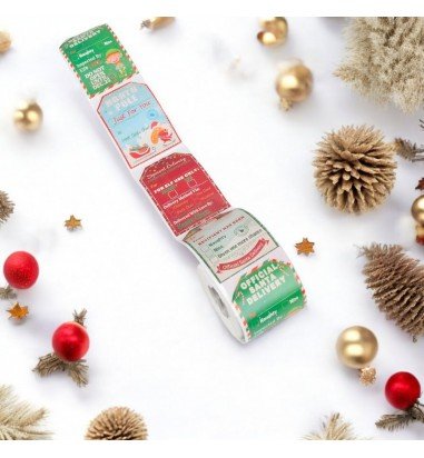 Rolă 200 stickere de Crăciun 5x7cm -...