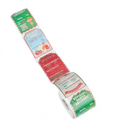 Rolă 200 stickere de Crăciun 5x7cm -...