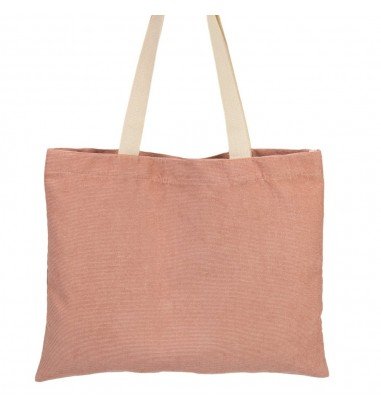 Geantă raiată cu mâner și capsă - roz...